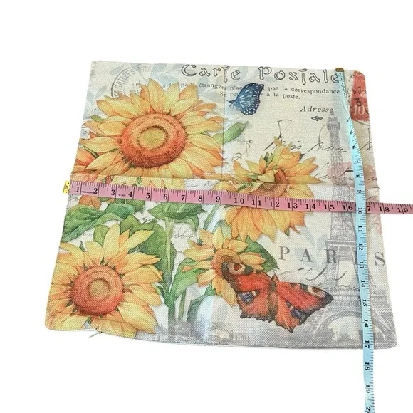New! ULOVE LOVE YOURSELF 2Pack Sunflower Throw Butterfly Square Cushion Cover - Picture 4 of 5